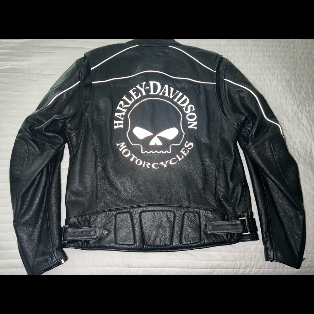 Harley Davidson Willie G leather riding jacket without zip in liner